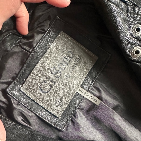 Ci Sono Black Faux Leather Moto Jacket Size Medium - Picture 4 of 6